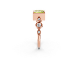 Rose gold Fancy Yellow Princess  Cut Diamond Milgrain Marquise Band with Prong Setting_5