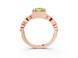 Rose gold Fancy Yellow Princess  Cut Diamond Milgrain Marquise Band with Prong Setting_6