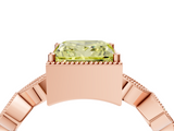Rose gold Fancy Yellow Princess  Cut Diamond Milgrain Marquise Band with Prong Setting_7
