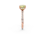 Rose gold Fancy Yellow Princess  Cut Diamond Pavé Band Ring with Four-Prong Setting_2