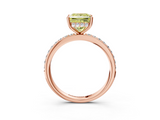 Rose gold Fancy Yellow Princess  Cut Diamond Pavé Band Ring with Four-Prong Setting_3