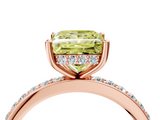 Rose gold Fancy Yellow Princess  Cut Diamond Pavé Band Ring with Four-Prong Setting_4