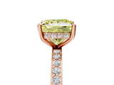 Rose gold Fancy Yellow Princess  Cut Diamond Pavé Band Ring with Four-Prong Setting_5