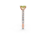 Rose gold Fancy Yellow Princess Cut Diamond Pavé Band Solitaire Ring with Prong Setting_19