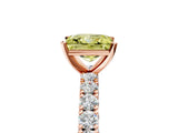 Rose gold Fancy Yellow Princess Cut Diamond Pavé Band Solitaire Ring with Prong Setting_22
