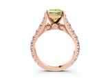 Rose gold Fancy Yellow Princess  Cut Diamond Pavé Band Solitaire with Four-Prong Setting_18