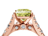 Rose gold Fancy Yellow Princess  Cut Diamond Pavé Band Solitaire with Four-Prong Setting_19