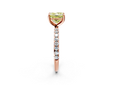 Rose gold Fancy Yellow Princess  Cut Diamond Pavé Band Solitaire with Four-Prong Setting_5