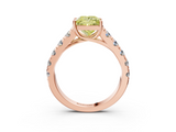 Rose gold Fancy Yellow Princess  Cut Diamond Pavé Band Solitaire with Four-Prong Setting_6