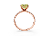 Rose gold Fancy Yellow Princess  Cut Diamond Pavé Band Solitaire with Four-Prong Setting_6