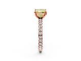 Rose gold Fancy Yellow Princess  Cut Diamond Pavé Band with Four-Prong Setting_2