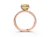 Rose gold Fancy Yellow Princess  Cut Diamond Pavé Band with Four-Prong Setting_3