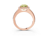 Rose gold Fancy Yellow Princess Cut Diamond Pavé Halo Ring with Four-Prong Setting_20