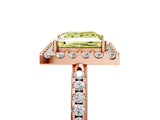 Rose gold Fancy Yellow Princess Cut Diamond Pavé Halo Ring with Four-Prong Setting_22