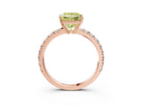Rose gold Fancy Yellow Princess Cut Diamond Pavé Solitaire Engagement Ring with Four-Prong Setting_20