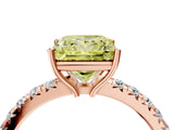 Rose gold Fancy Yellow Princess Cut Diamond Pavé Solitaire Engagement Ring with Four-Prong Setting_21