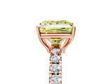 Rose gold Fancy Yellow Princess Cut Diamond Pavé Solitaire Engagement Ring with Four-Prong Setting_22