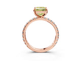 Rose gold Fancy Yellow Princess Cut Diamond Pavé Solitaire Ring with Round Band and Prong Setting_15