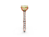 Rose gold Fancy Yellow Princess Cut Diamond Pavé Solitaire Ring with Round Band and Prong Setting_26
