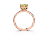 Rose gold Fancy Yellow Princess Cut Diamond Pavé Solitaire Ring with Round Band and Prong Setting_27
