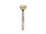 Rose gold Fancy Yellow Princess Cut Diamond Pave Band Solitaire Ring with Four-Prong Setting_20