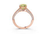 Rose gold Fancy Yellow Princess  Cut Diamond Pave Band with Four-Prong Setting_3