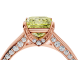 Rose gold Fancy Yellow Princess  Cut Diamond Pave Band with Four-Prong Setting_4