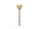 Rose gold Fancy Yellow Princess  Cut Diamond Ring with Pavé Band and Four-Prong Setting_2