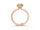 Rose gold Fancy Yellow Princess  Cut Diamond Ring with Pavé Band and Four-Prong Setting_3