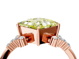Rose gold Fancy Yellow Princess Cut Diamond Ring with Side Stones and Four-Prong Setting_45
