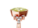 Rose gold Fancy Yellow Princess Cut Diamond Ring with Side Stones and Four-Prong Setting_46