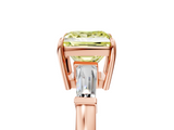 Rose gold Fancy Yellow Princess  Cut Diamond Ring with Tapered Baguette Side Stones in Four-Prong Setting_5