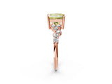 Rose gold Fancy Yellow Princess Cut Diamond Scattered Round Accent Ring with Prong Setting_14