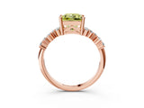 Rose gold Fancy Yellow Princess Cut Diamond Scattered Round Accent Ring with Prong Setting_15