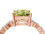 Rose gold Fancy Yellow Princess Cut Diamond Scattered Round Accent Ring with Prong Setting_16
