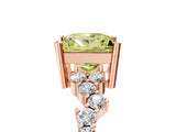 Rose gold Fancy Yellow Princess Cut Diamond Scattered Round Accent Ring with Prong Setting_17