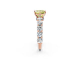 Rose gold Fancy Yellow Princess Cut Diamond Side Stone Engagement Ring with Four-Prong Setting_50