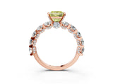 Rose gold Fancy Yellow Princess Cut Diamond Side Stone Engagement Ring with Four-Prong Setting_51