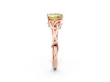 Rose gold Fancy Yellow Princess Cut Diamond Solitaire Celtic Knot Ring with Four-Prong Setting_19