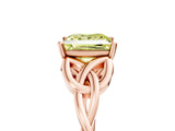 Rose gold Fancy Yellow Princess Cut Diamond Solitaire Celtic Knot Ring with Four-Prong Setting_22