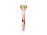 Rose gold Fancy Yellow Princess Cut Diamond Solitaire Engagement Ring with Cathedral Setting and Four-Prong Mount_19