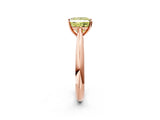 Rose gold Fancy Yellow Princess Cut Diamond Solitaire Engagement Ring with Cathedral Setting and Four-Prong Mount_74