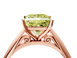 Rose gold Fancy Yellow Princess Cut Diamond Solitaire Engagement Ring with Cathedral Setting and Four-Prong Mount_76