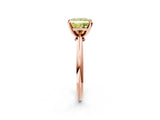 Rose gold Fancy Yellow Princess Cut Diamond Solitaire Engagement Ring with Classic Band and Four-Prong Setting_19