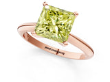 Rose gold Fancy Yellow Princess Cut Diamond Solitaire Engagement Ring with Classic Band and Four-Prong Setting_37