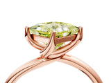 Rose gold Fancy Yellow Princess Cut Diamond Solitaire Engagement Ring with Four-Prong Setting and Classic Band_24