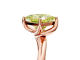 Rose gold Fancy Yellow Princess Cut Diamond Solitaire Engagement Ring with Four-Prong Setting and Classic Band_25