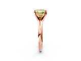Rose gold Fancy Yellow Princess Cut Diamond Solitaire Engagement Ring with Round Band and Four-Prong Setting_91