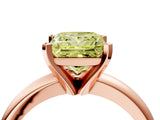 Rose gold Fancy Yellow Princess Cut Diamond Solitaire Engagement Ring with Round Band and Four-Prong Setting_93