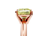 Rose gold Fancy Yellow Princess Cut Diamond Solitaire Engagement Ring with Round Band and Four-Prong Setting_94